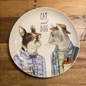 West Elm Dapper Animal Plate Cat & Dog